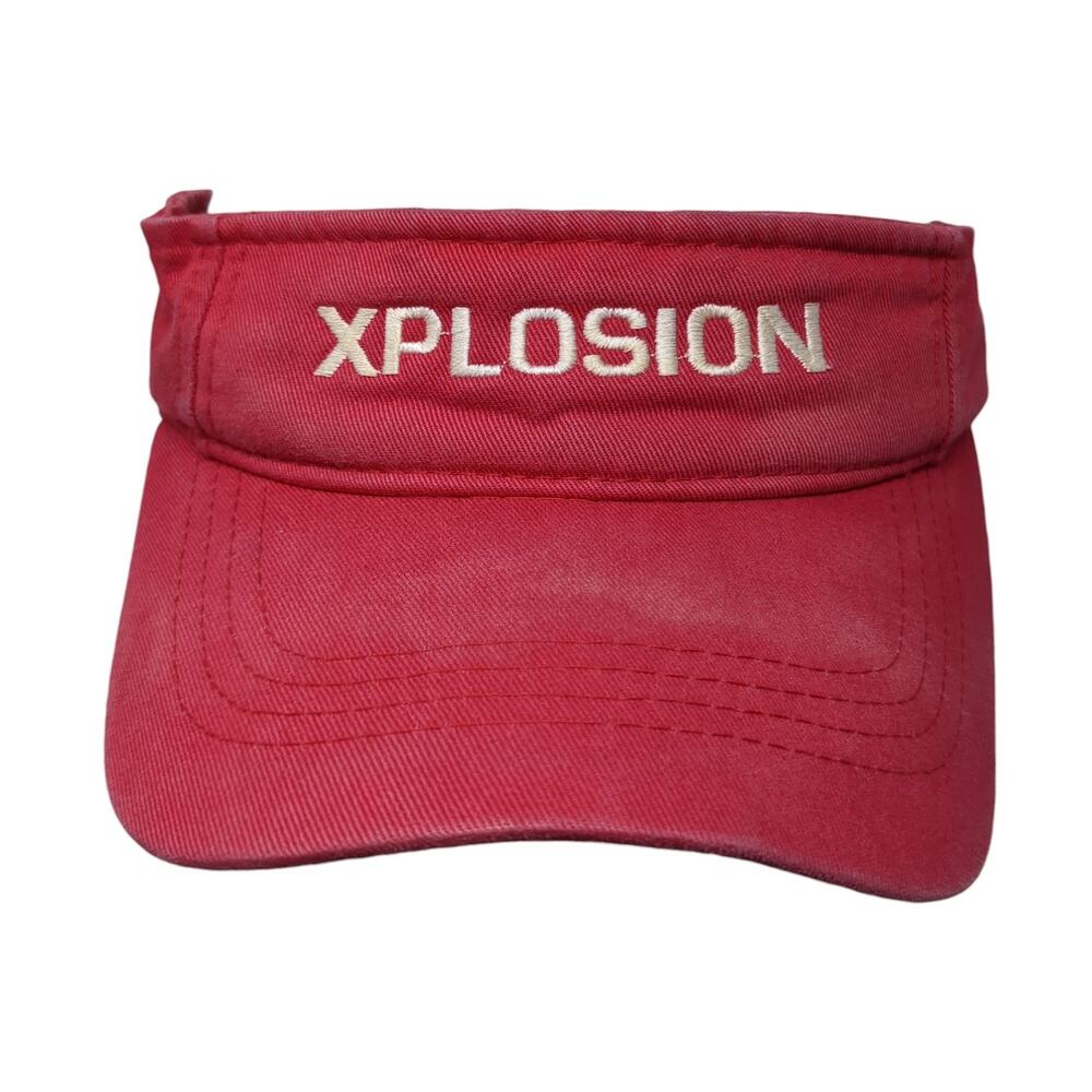 Xplosion Strapback Sun Visor Cap Red One Size Embroidered Alternative Apparel